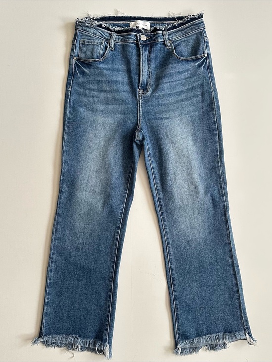 Risen Jeans Denim - Risen Jeans Cropped Frayed Jeans Size 31